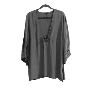 LISA’S FOLLY au SOLE Silk Kaftan Swimwear Coverup Black S